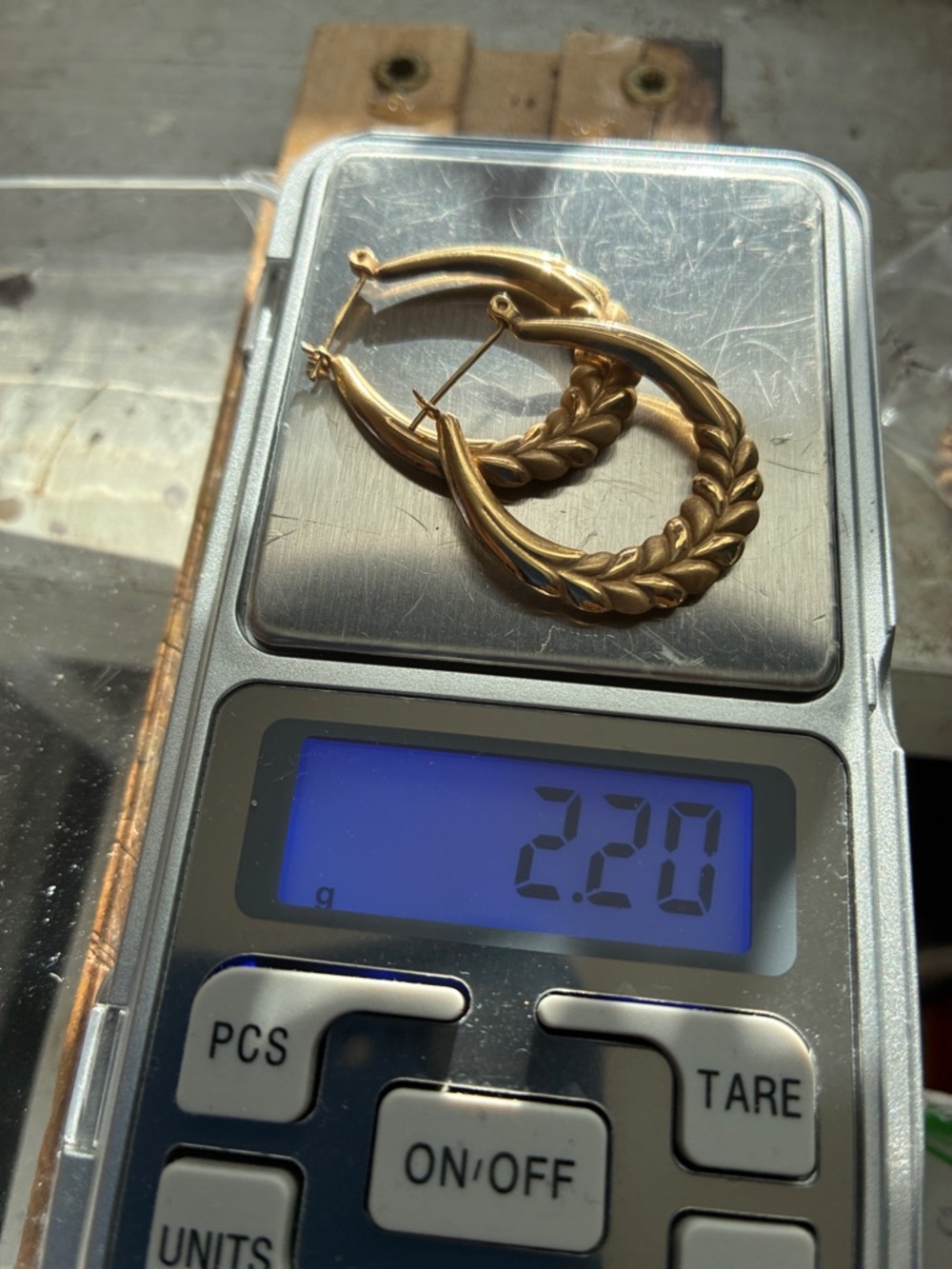 14k Gold Hoop Earrings - 2.2 grams - Picture 4 of 5